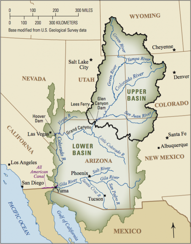 For water authorities in the Colorado River Basin states, climate change means uncertainty in the form of the many possible futures in front of them. Photo courtesy of the U.S. Geological Survey (public domain).