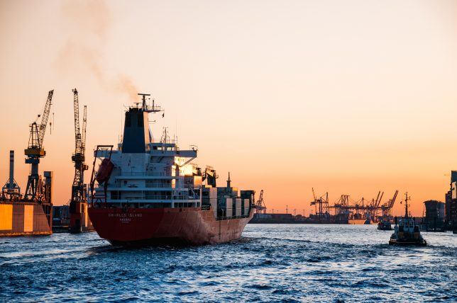 Ship in the ocean, Hamburg, Germany. Photo by Martin Damboldt from Pexels.