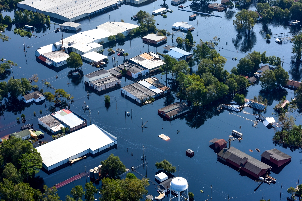 Flooding caused by Hurricane Florence. Public domain image by the National Guard of the United States.