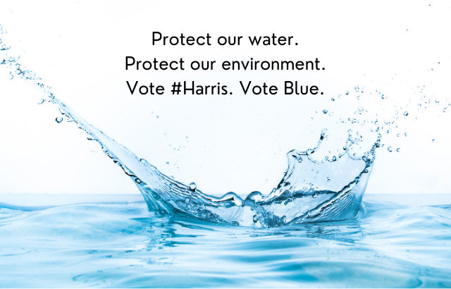 Splash of a drop of clean water with text that reads: